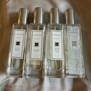 Set of four 1oz Jo Malone cologne. Most 80%+ full.